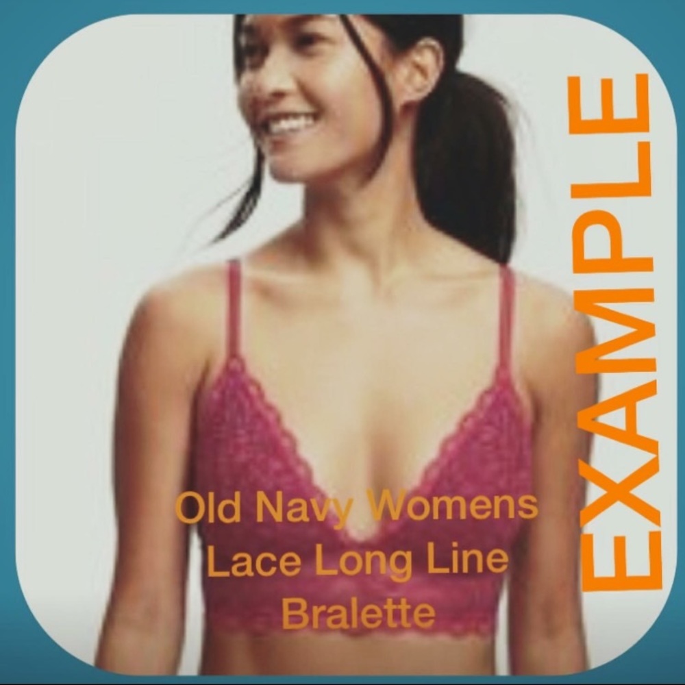 Old Navy Womens Lace Long Line Bralette; small